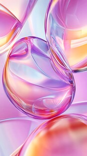 梦幻炫彩透明气泡特写