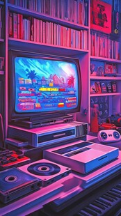 复古游戏室的怀旧氛围