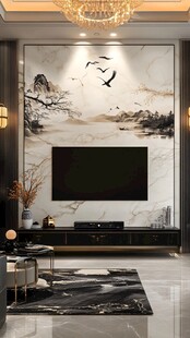 中式客厅电视背景墙装饰