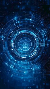 科技感蓝色圆形数据界面