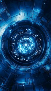 未来科技感的环形空间场景