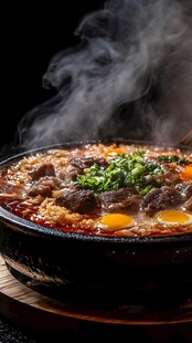 热气腾腾的美味牛肉火锅