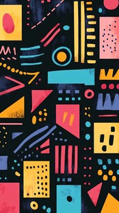 多彩几何抽象图案艺术
