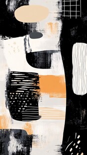 抽象几何色块艺术画作