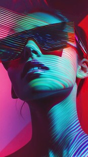 赛博风时尚女性特写