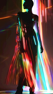 光影中的时尚女性剪影