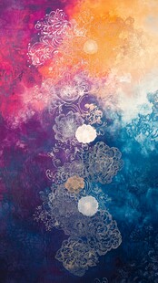 梦幻渐变花纹抽象背景图