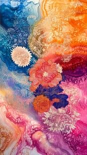 梦幻流体花卉艺术画作