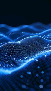 科技感蓝色数据波浪画面