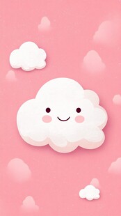 粉色背景的可爱云朵