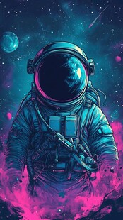 梦幻太空宇航员奇幻图景