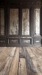 复古木质墙面与地板场景