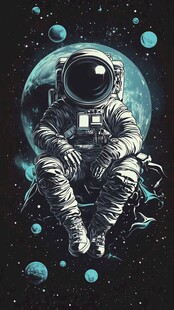 孤独宇航员于浩瀚宇宙间