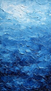 蓝色海洋质感油画纹理