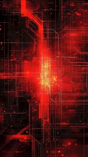 红色科技感炫光抽象背景图