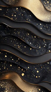 黑金波浪纹理艺术背景图