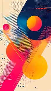 动感几何抽象艺术插画