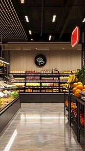 现代风超市内景陈列展示