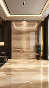 现代奢华风大理石大厅一角