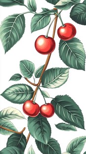 樱桃枝叶图