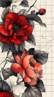 复古风花卉图案设计素材