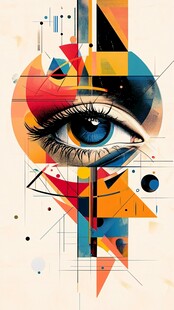 抽象几何风格的梦幻之眼
