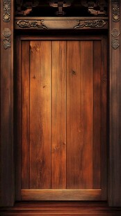 中式实木雕花大门