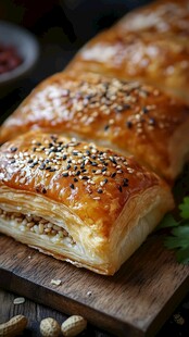 美味坚果千层酥糕点