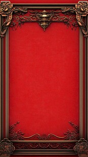 红底金框华丽装饰边框
