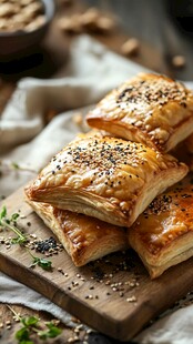 美味酥皮点心堆叠展示