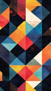 几何多彩拼接抽象图案