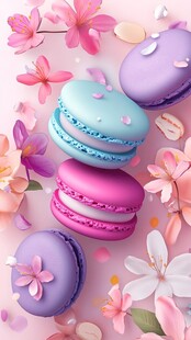 缤纷马卡龙与烂漫春花