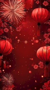 喜庆中国年 灯笼烟花绽放