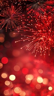 喜庆烟花绽放绚丽夜景