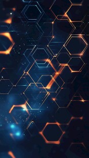 科技感六边形炫彩背景图