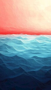 海边绚丽日落抽象风景图