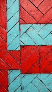 红蓝拼色木纹拼接图案