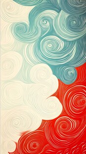 红蓝白旋涡图案背景图
