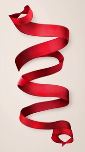 红色螺旋彩带