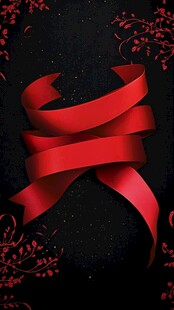 红丝带优雅装饰背景图