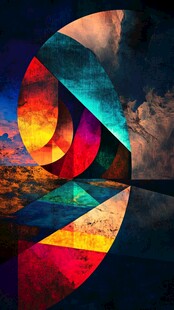 梦幻几何色彩抽象艺术图