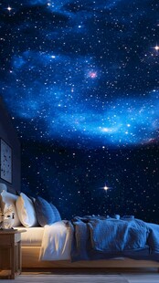 梦幻星空卧室墙面装饰