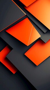 橙黑几何块面抽象背景图