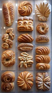 多样造型的美味烘焙面包