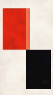 红黑几何色块抽象画