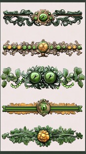 复古珠宝风格装饰花纹集合