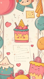 可爱生日派对插画背景图