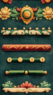 复古立体装饰图案元素集