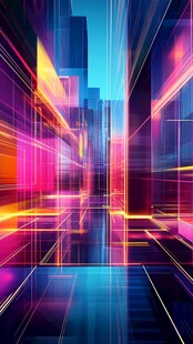 梦幻霓虹科技都市景观