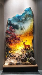 梦幻山林间的灵动鹿景
